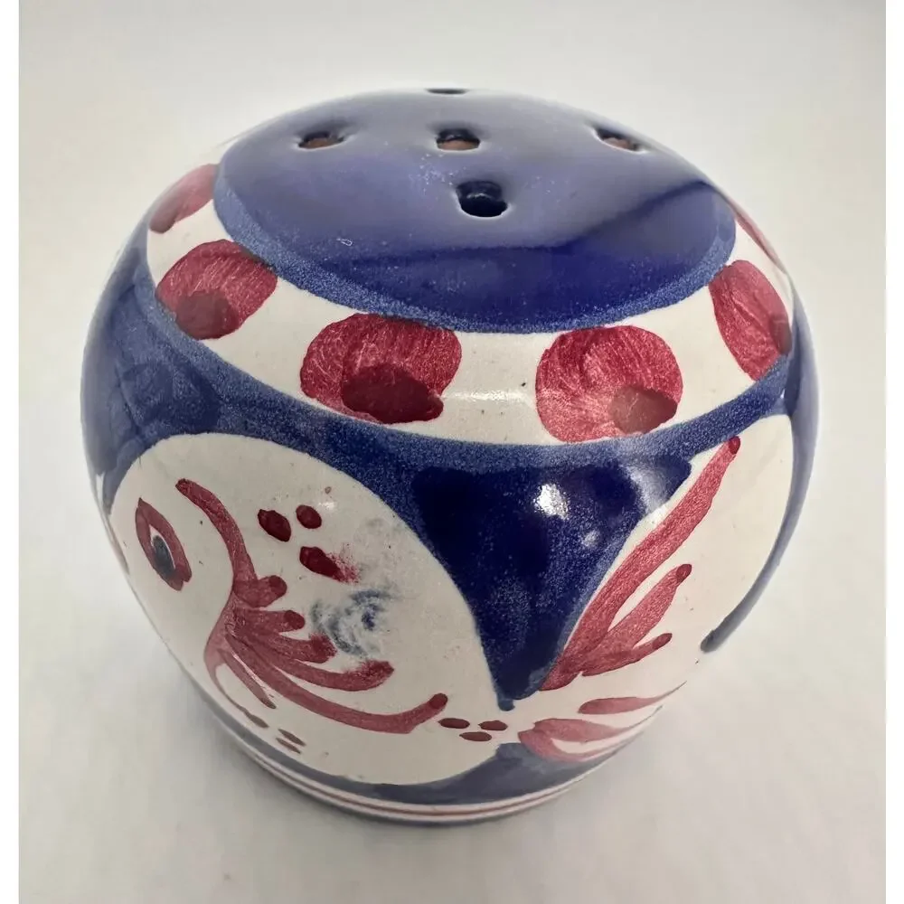 Hand-Painted Italian Ceramic Salt or Pepper Shaker With Fish Design By Solimene